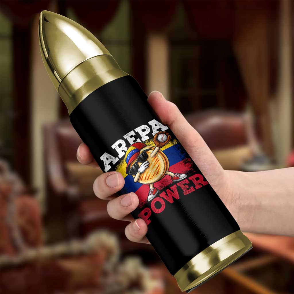 Funny Arepa Power Venezuela Baseball Lover Bullet Tumbler Cute Dabbing Arepa