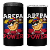 Funny Arepa Power Venezuela Baseball Lover 4 in 1 Can Cooler Tumbler Cute Dabbing Arepa
