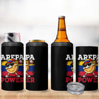 Funny Arepa Power Venezuela Baseball Lover 4 in 1 Can Cooler Tumbler Cute Dabbing Arepa