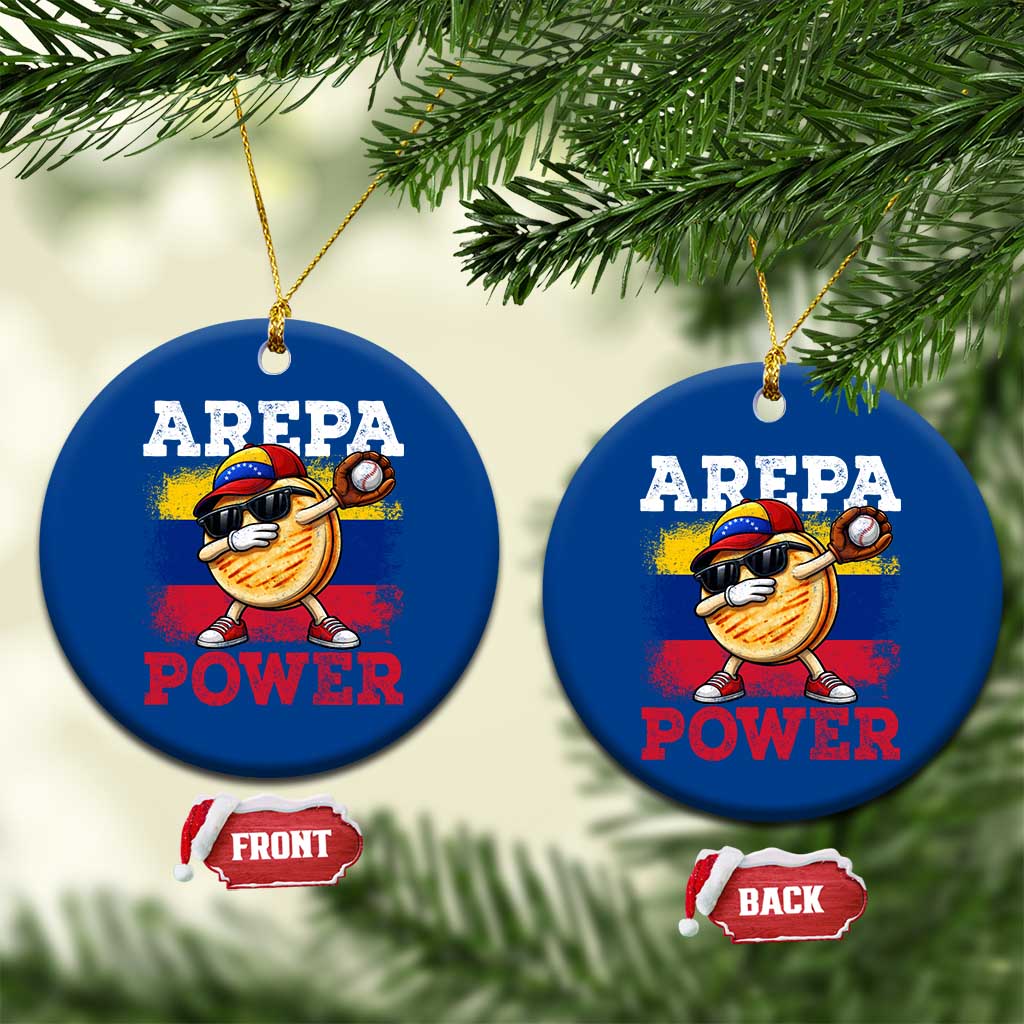 Funny Arepa Power Venezuela Baseball Lover Ceramic Ornament Cute Dabbing Arepa