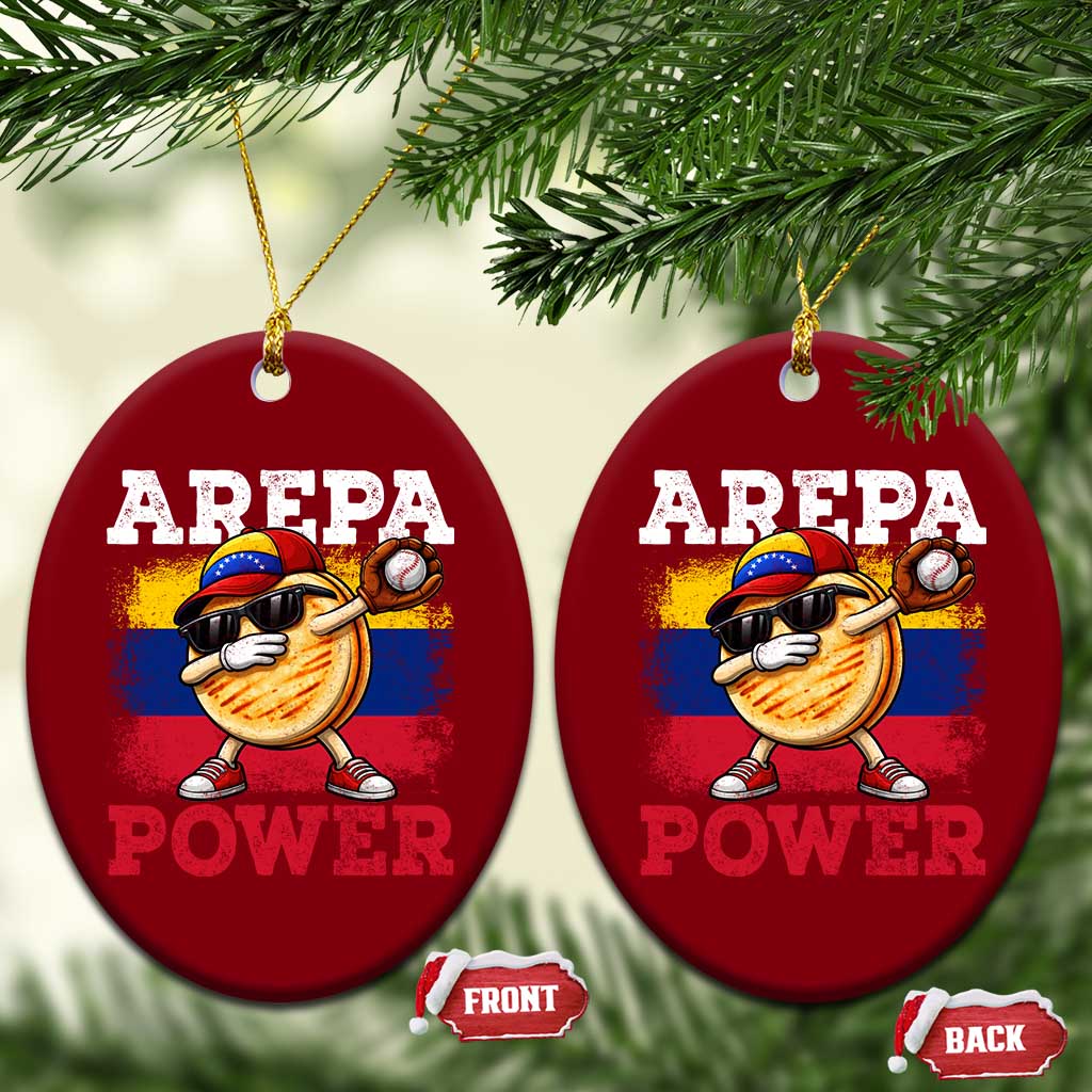 Funny Arepa Power Venezuela Baseball Lover Ceramic Ornament Cute Dabbing Arepa