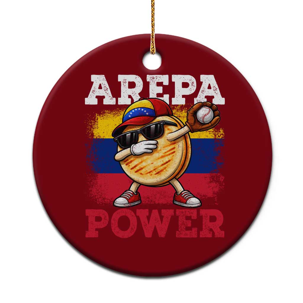 Funny Arepa Power Venezuela Baseball Lover Ceramic Ornament Cute Dabbing Arepa