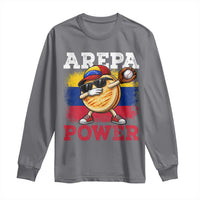 Funny Arepa Power Venezuela Baseball Lover Long Sleeve Shirt Cute Dabbing Arepa