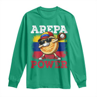 Funny Arepa Power Venezuela Baseball Lover Long Sleeve Shirt Cute Dabbing Arepa