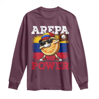 Funny Arepa Power Venezuela Baseball Lover Long Sleeve Shirt Cute Dabbing Arepa