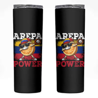 Funny Arepa Power Venezuela Baseball Lover Skinny Tumbler Cute Dabbing Arepa