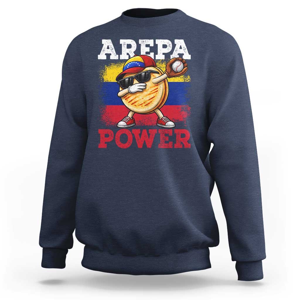 Funny Arepa Power Venezuela Baseball Lover Sweatshirt Cute Dabbing Arepa