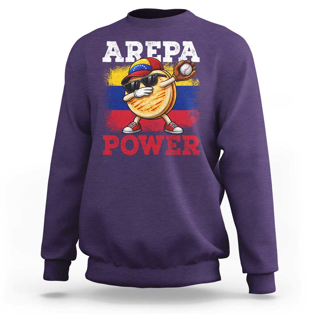Funny Arepa Power Venezuela Baseball Lover Sweatshirt Cute Dabbing Arepa