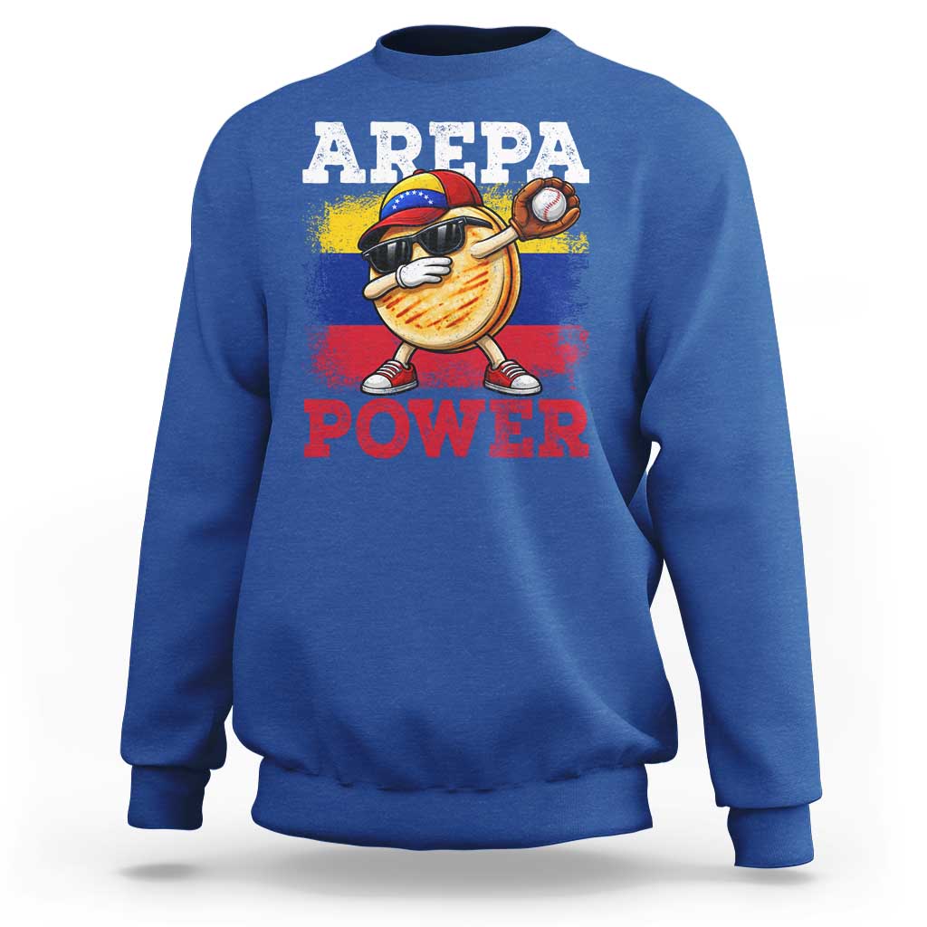 Funny Arepa Power Venezuela Baseball Lover Sweatshirt Cute Dabbing Arepa
