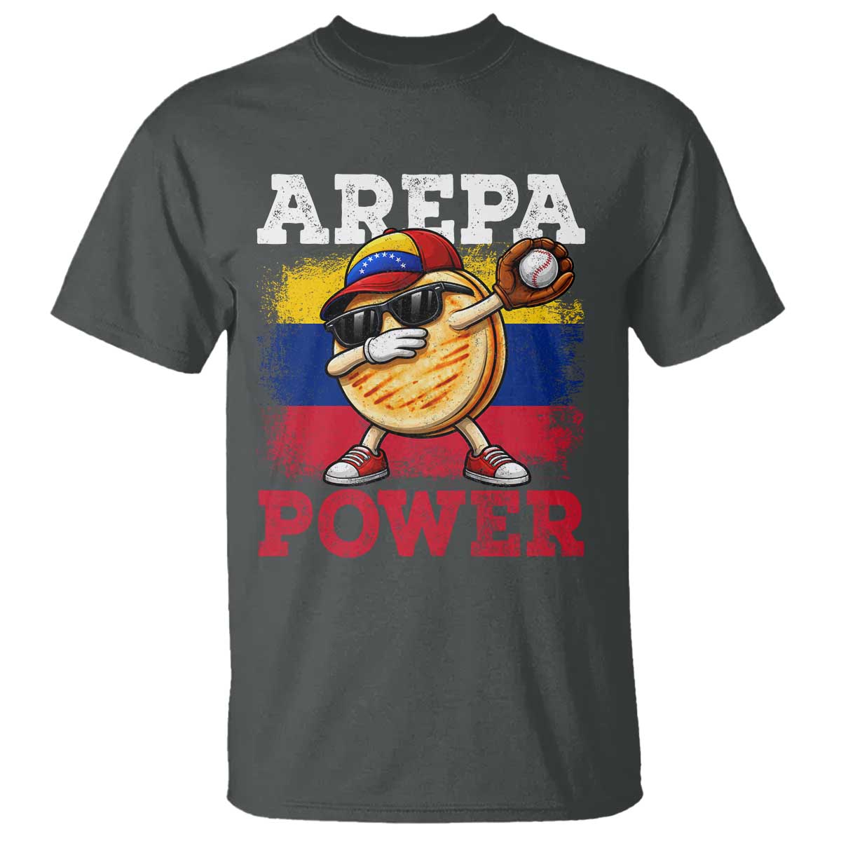 Funny Arepa Power Venezuela Baseball Lover T Shirt Cute Dabbing Arepa