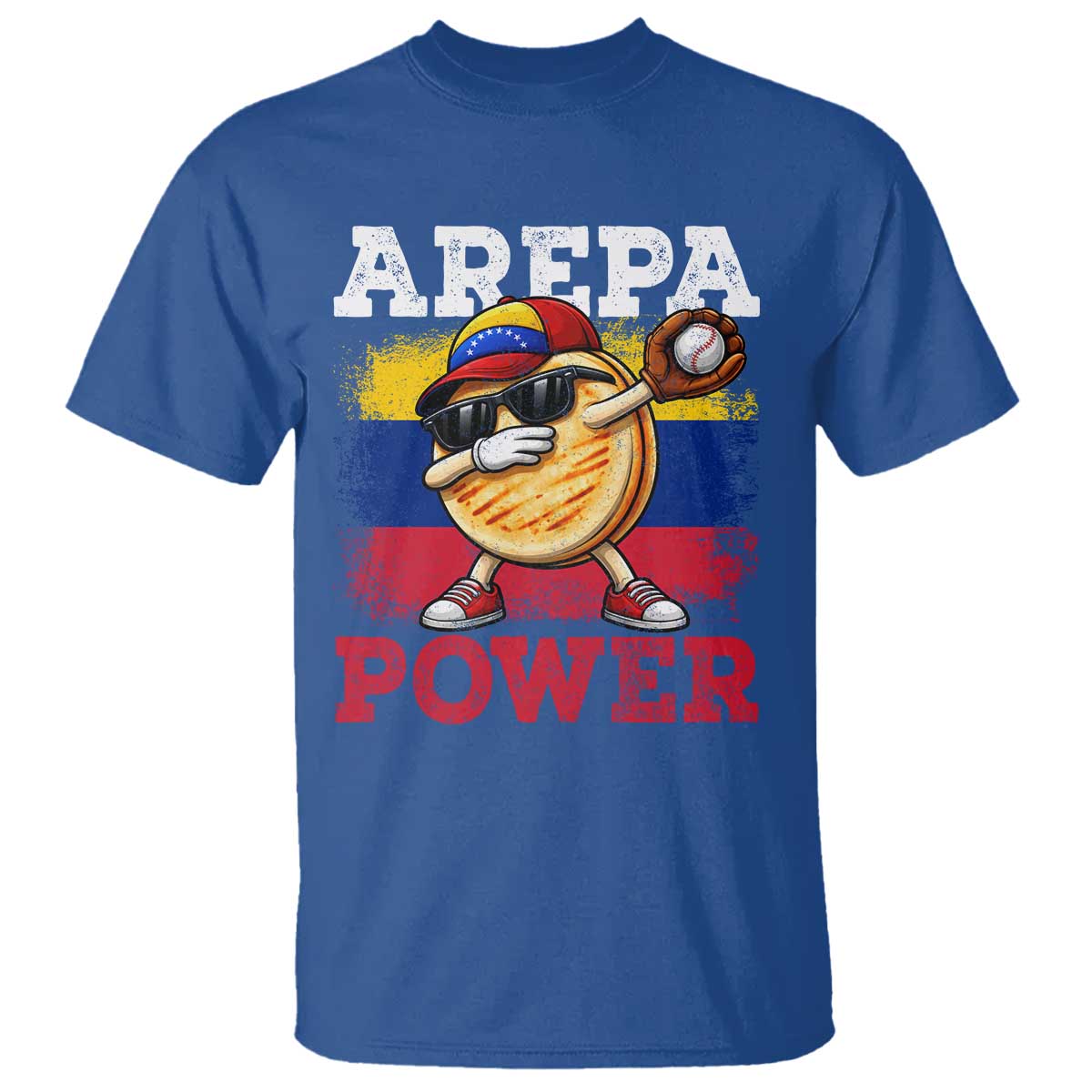 Funny Arepa Power Venezuela Baseball Lover T Shirt Cute Dabbing Arepa