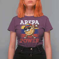 Funny Arepa Power Venezuela Baseball Lover T Shirt For Women Cute Dabbing Arepa