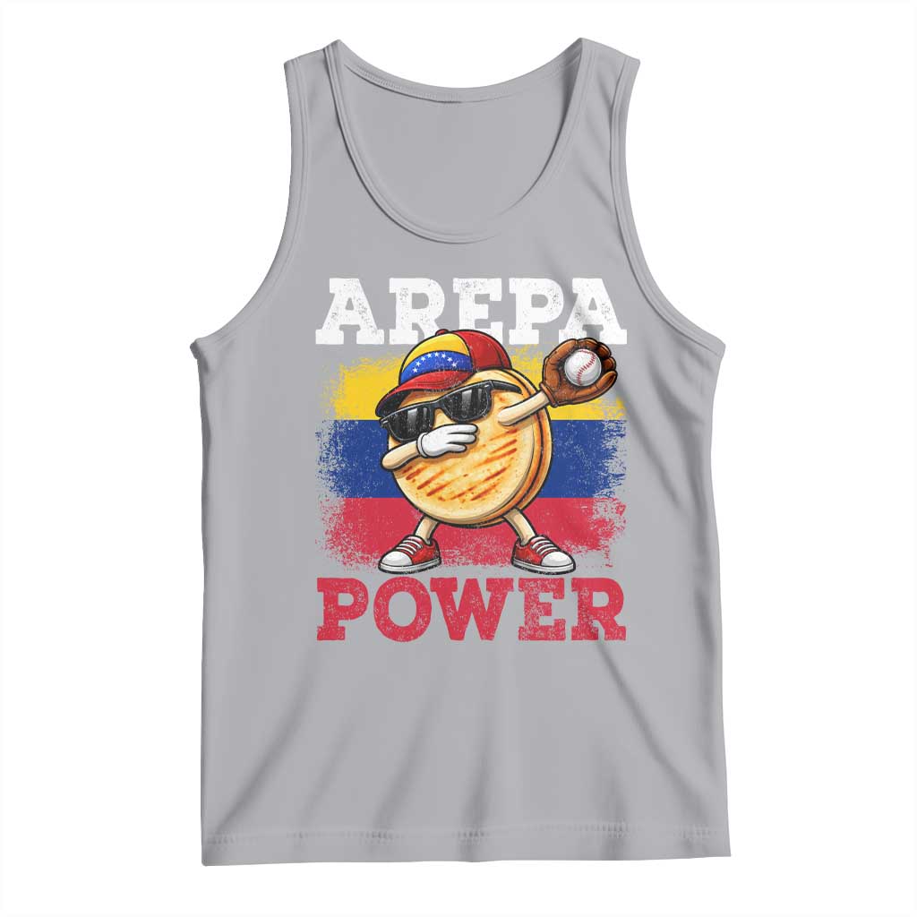 Funny Arepa Power Venezuela Baseball Lover Tank Top Cute Dabbing Arepa