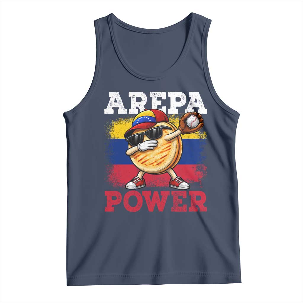 Funny Arepa Power Venezuela Baseball Lover Tank Top Cute Dabbing Arepa
