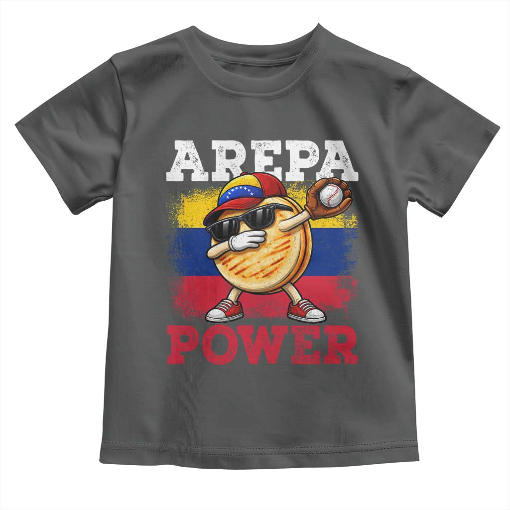 Funny Arepa Power Venezuela Baseball Lover Toddler T Shirt Cute Dabbing Arepa