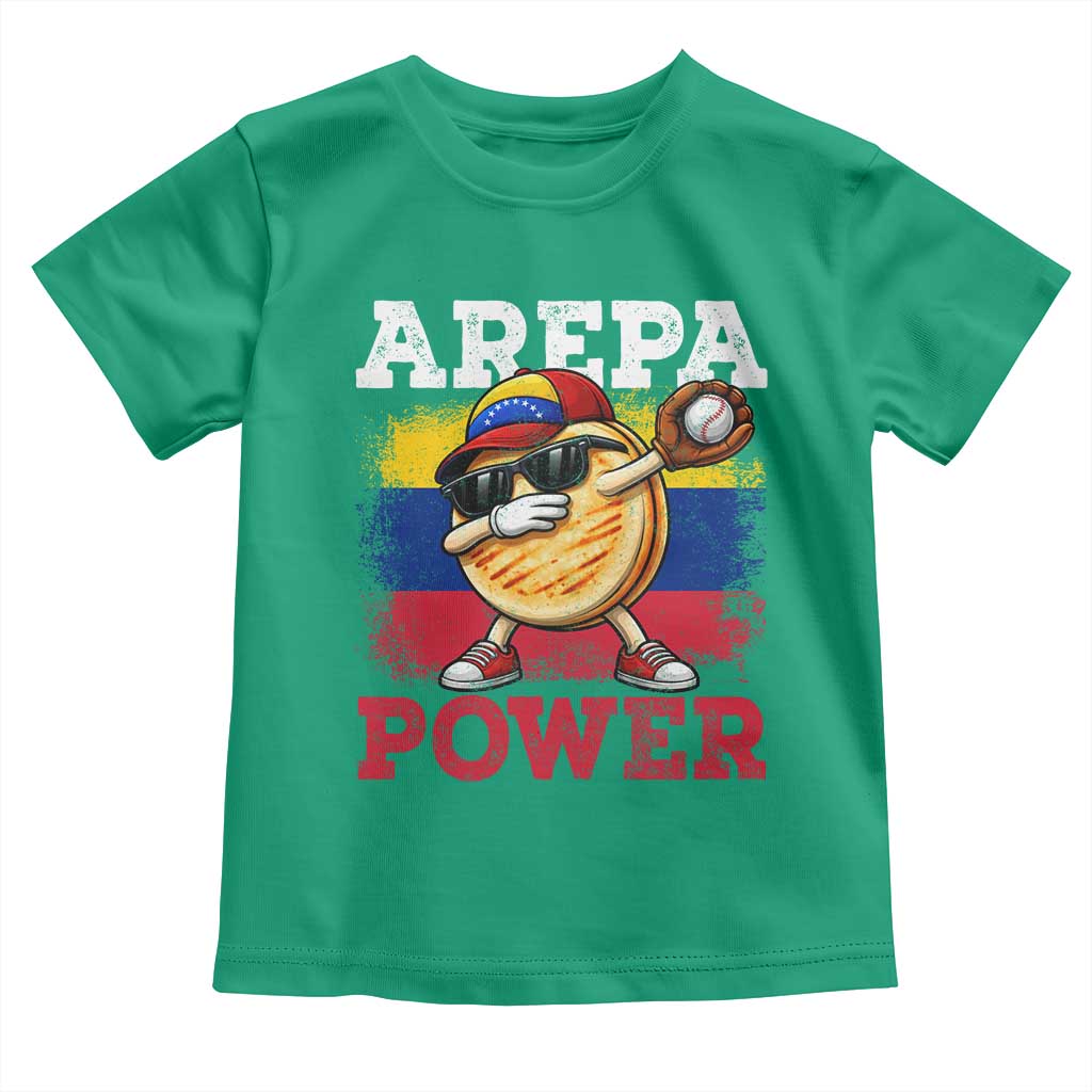 Funny Arepa Power Venezuela Baseball Lover Toddler T Shirt Cute Dabbing Arepa