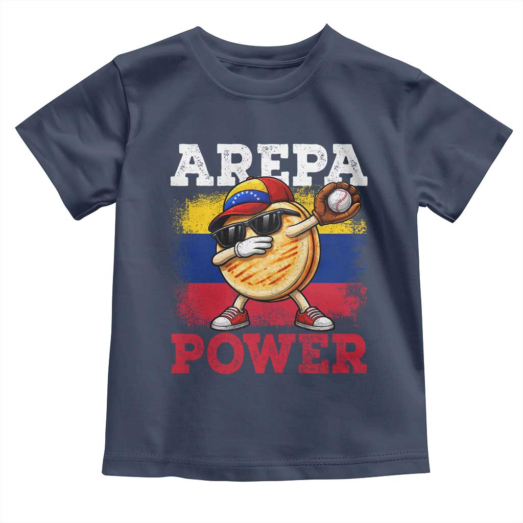 Funny Arepa Power Venezuela Baseball Lover Toddler T Shirt Cute Dabbing Arepa