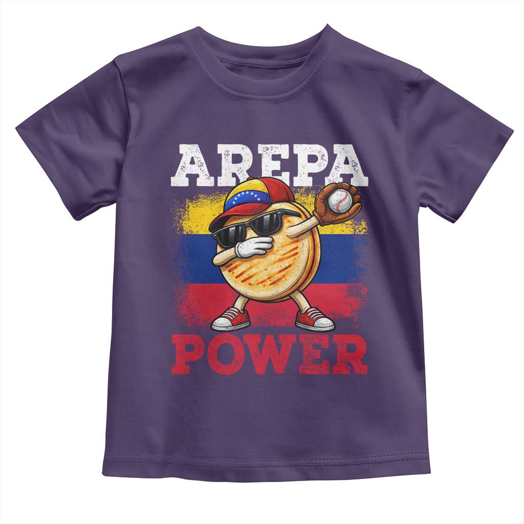 Funny Arepa Power Venezuela Baseball Lover Toddler T Shirt Cute Dabbing Arepa