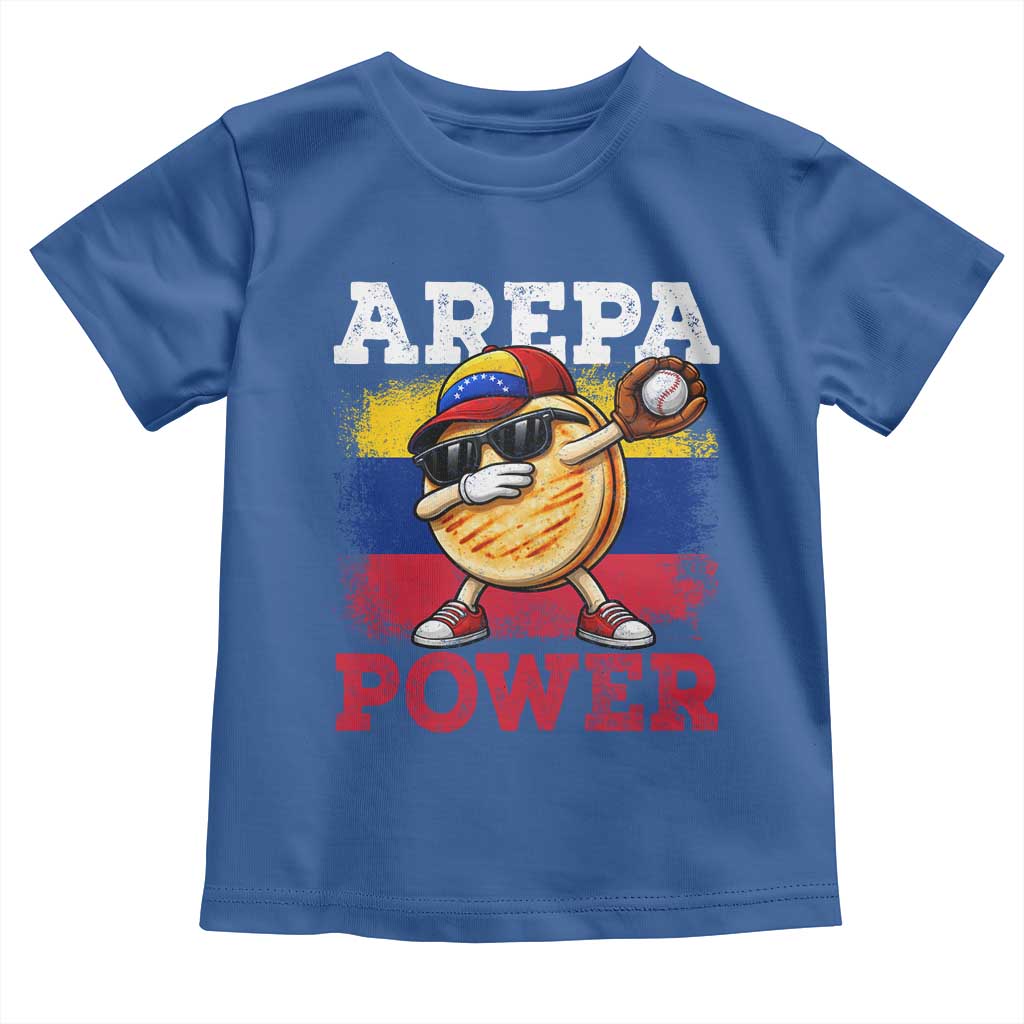 Funny Arepa Power Venezuela Baseball Lover Toddler T Shirt Cute Dabbing Arepa