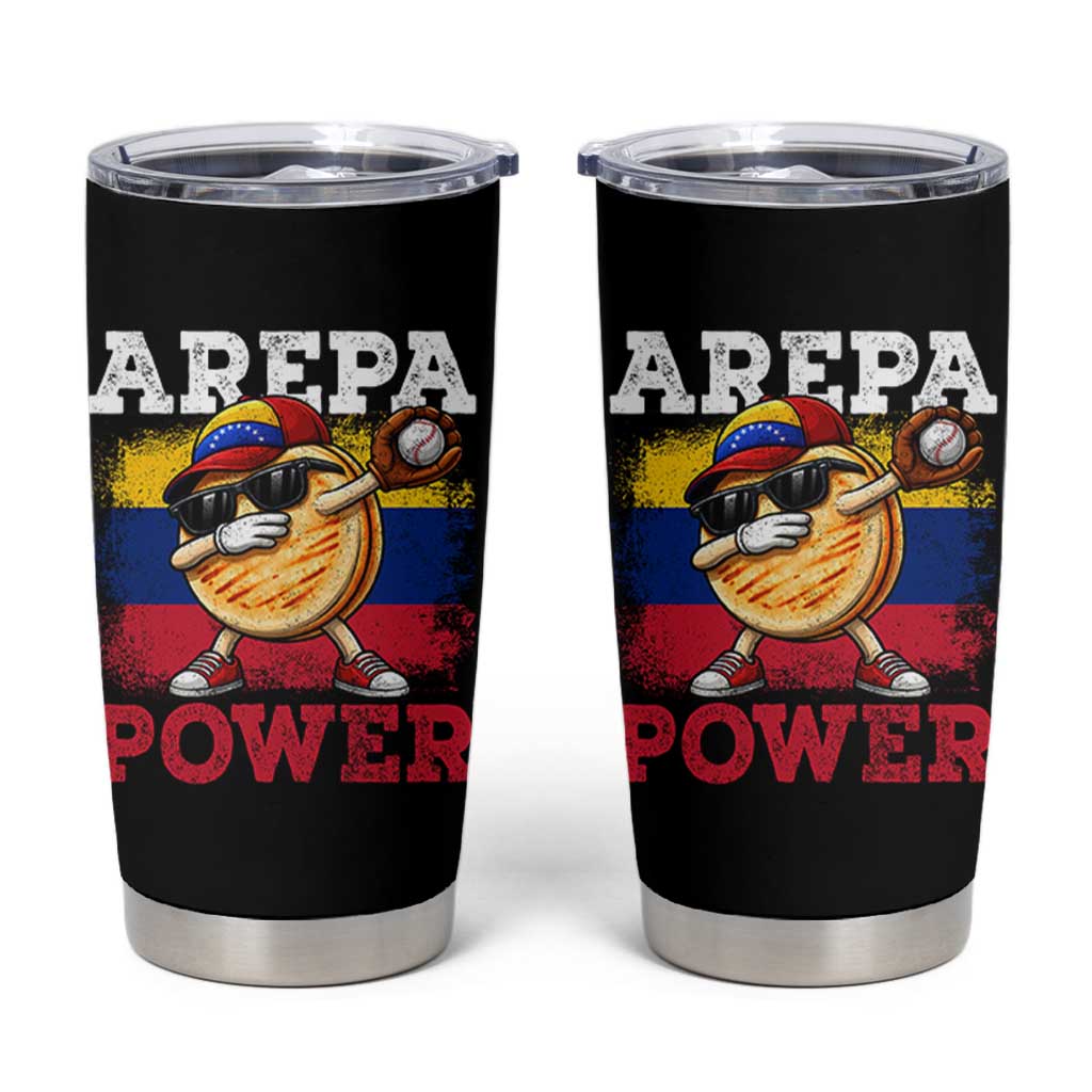 Funny Arepa Power Venezuela Baseball Lover Tumbler Cup Cute Dabbing Arepa