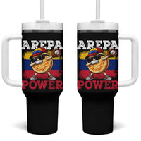Funny Arepa Power Venezuela Baseball Lover Tumbler With Handle Cute Dabbing Arepa