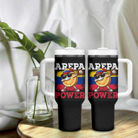 Funny Arepa Power Venezuela Baseball Lover Tumbler With Handle Cute Dabbing Arepa