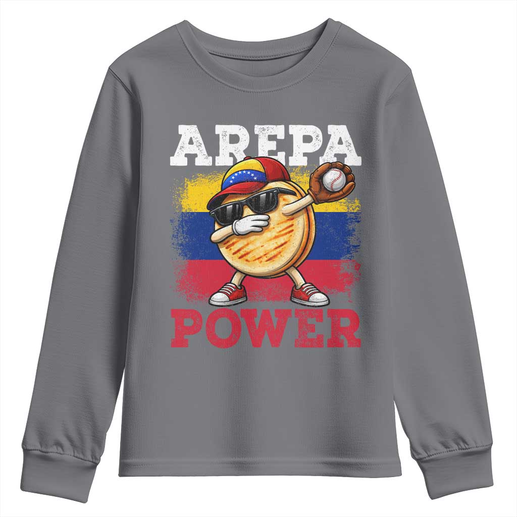 Funny Arepa Power Venezuela Baseball Lover Youth Sweatshirt Cute Dabbing Arepa