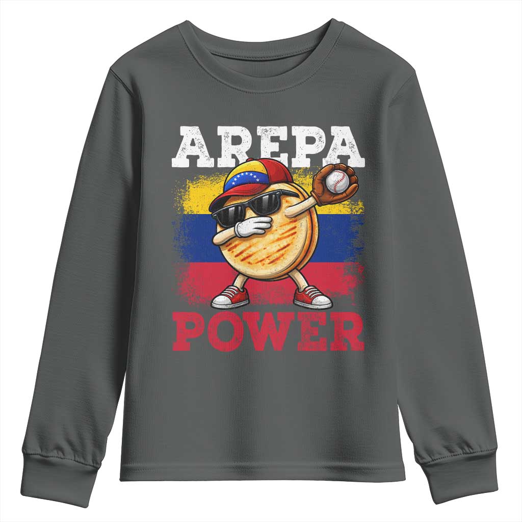 Funny Arepa Power Venezuela Baseball Lover Youth Sweatshirt Cute Dabbing Arepa