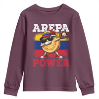 Funny Arepa Power Venezuela Baseball Lover Youth Sweatshirt Cute Dabbing Arepa
