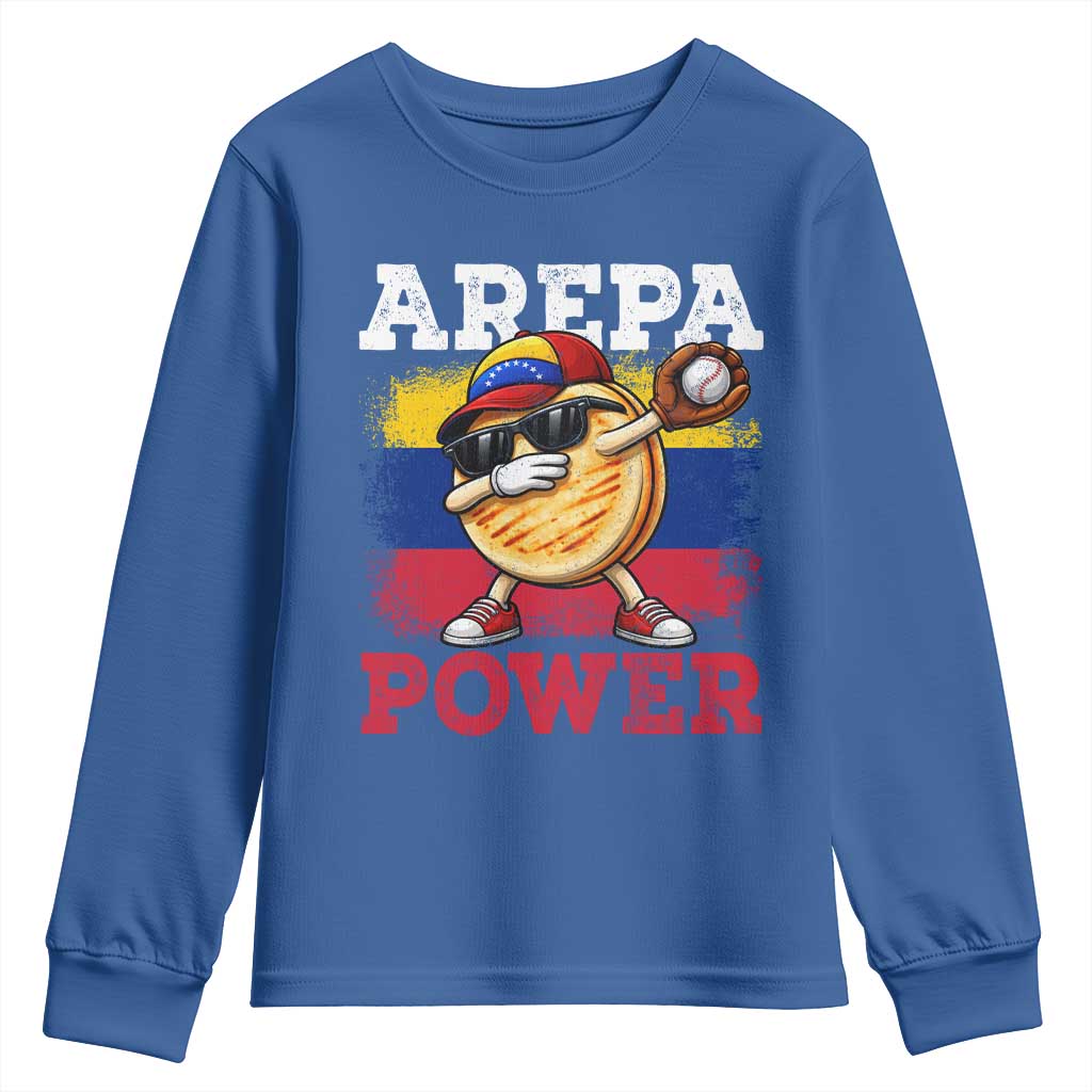 Funny Arepa Power Venezuela Baseball Lover Youth Sweatshirt Cute Dabbing Arepa