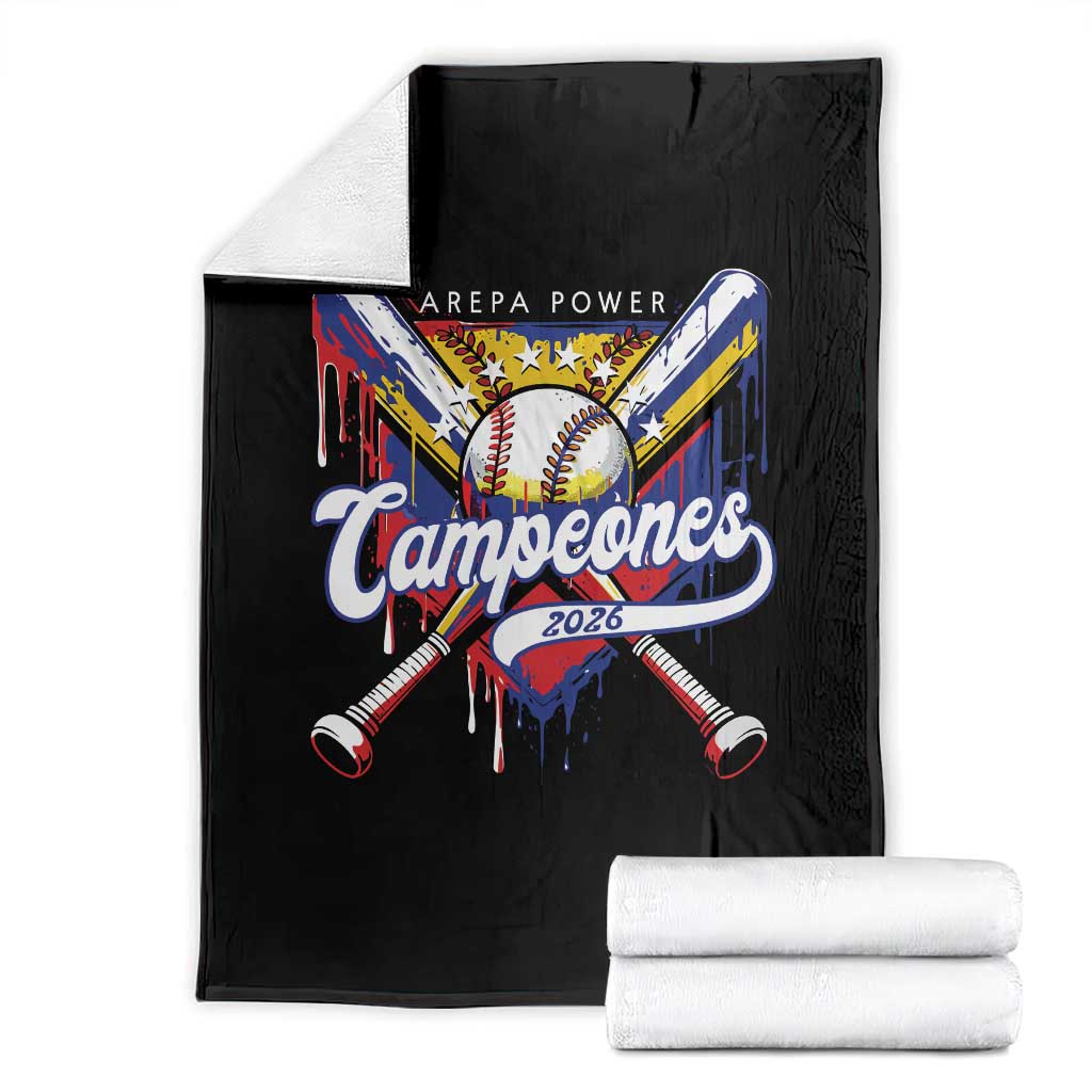 Venezuela Campeones Baseball Championship 2026 Throw Blanket Home Plate Drip