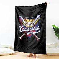 Venezuela Campeones Baseball Championship 2026 Throw Blanket Home Plate Drip