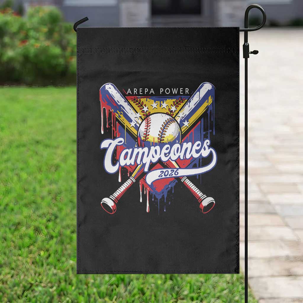 Venezuela Campeones Baseball Championship 2026 Garden Flag Home Plate Drip