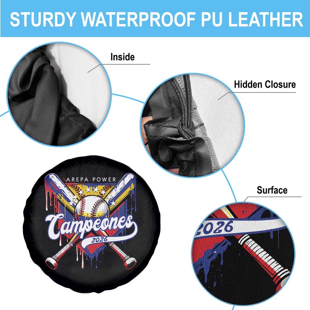 Venezuela Campeones Baseball Championship 2026 Spare Tire Cover Home Plate Drip