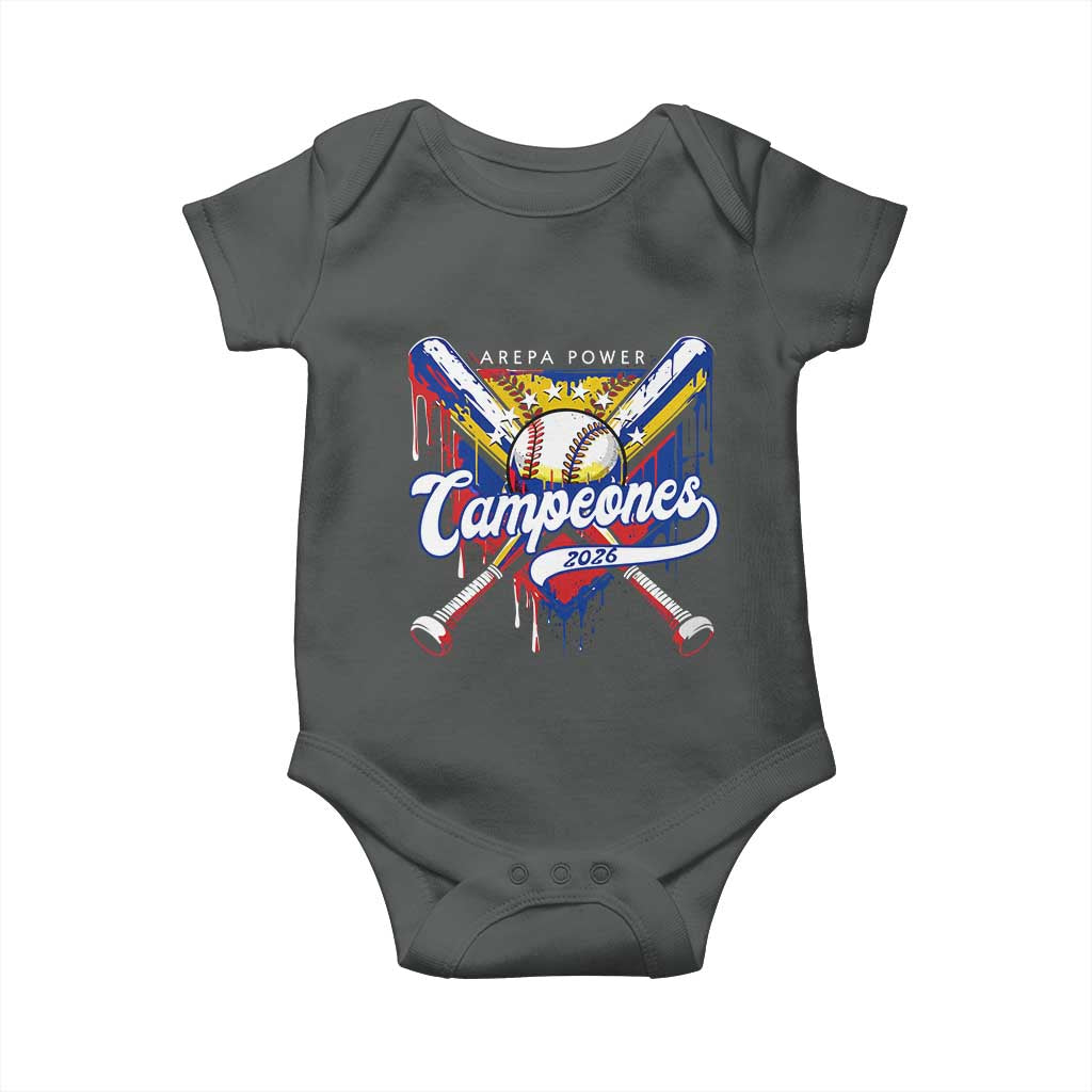 Venezuela Campeones Baseball Championship 2026 Baby Onesie Home Plate Drip
