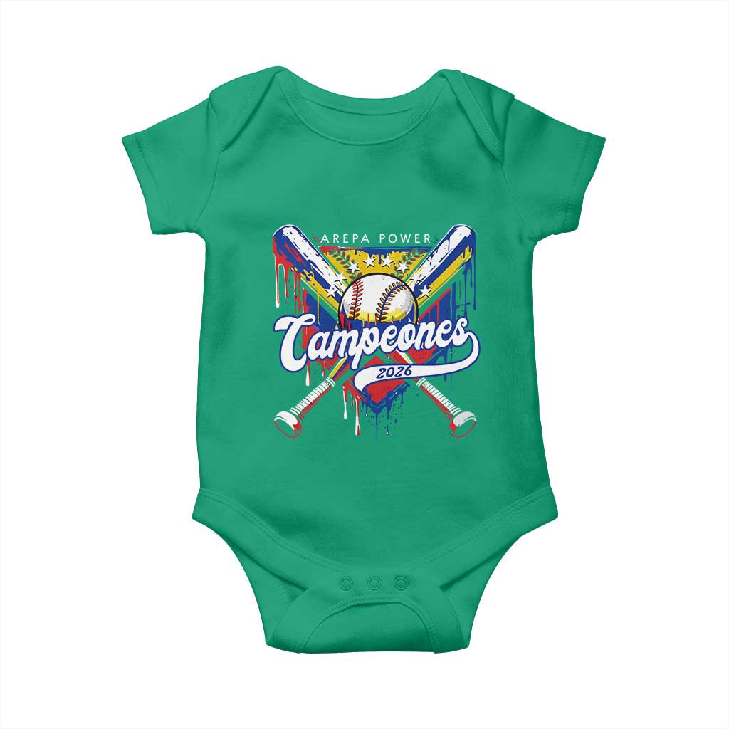 Venezuela Campeones Baseball Championship 2026 Baby Onesie Home Plate Drip