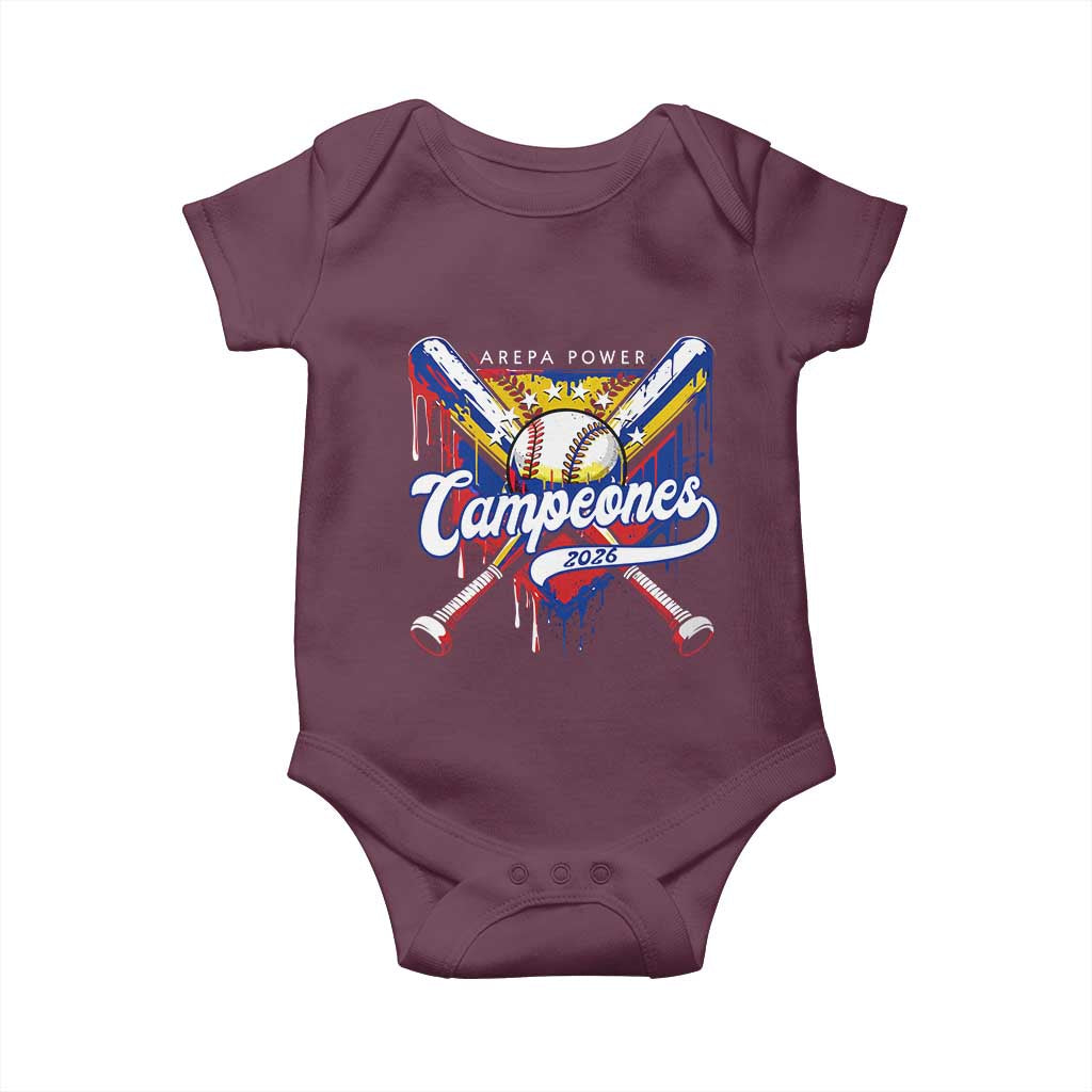 Venezuela Campeones Baseball Championship 2026 Baby Onesie Home Plate Drip