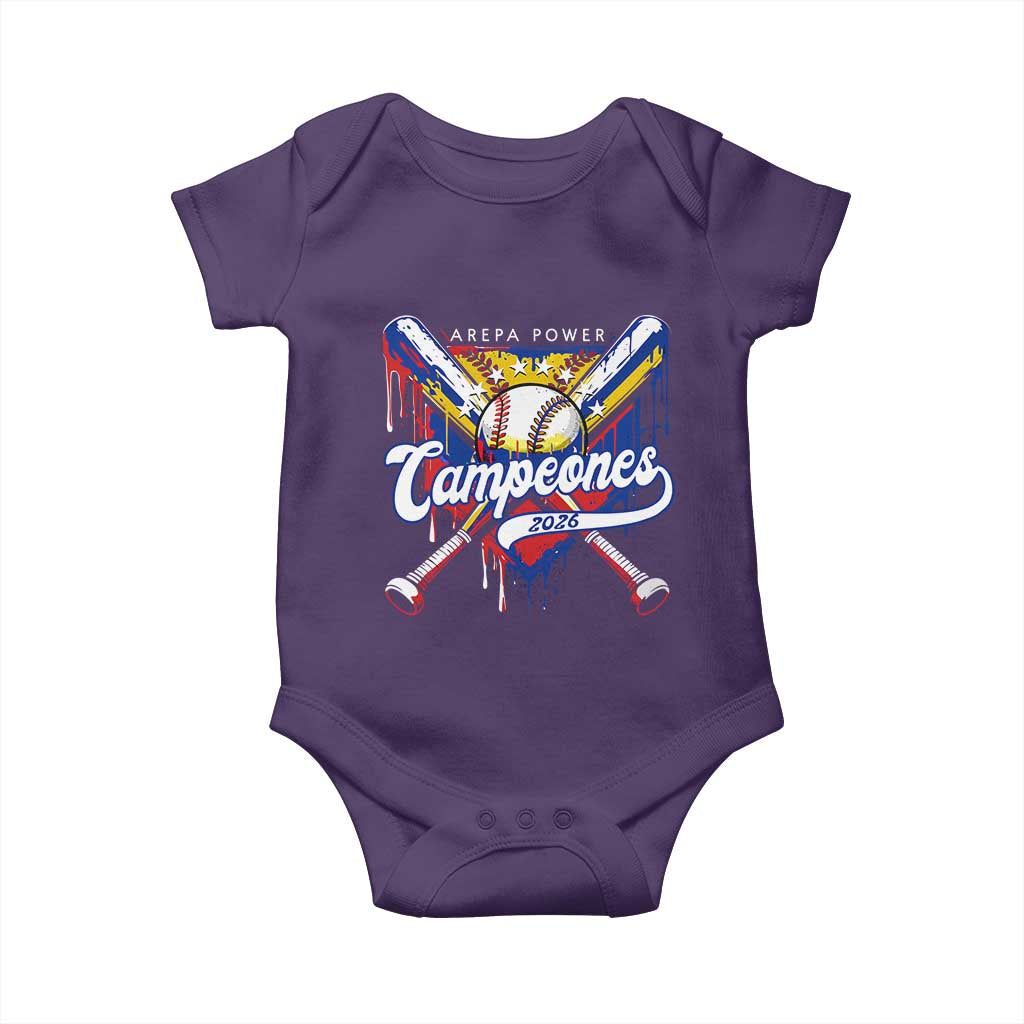 Venezuela Campeones Baseball Championship 2026 Baby Onesie Home Plate Drip