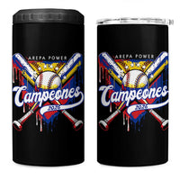 Venezuela Campeones Baseball Championship 2026 4 in 1 Can Cooler Tumbler Home Plate Drip