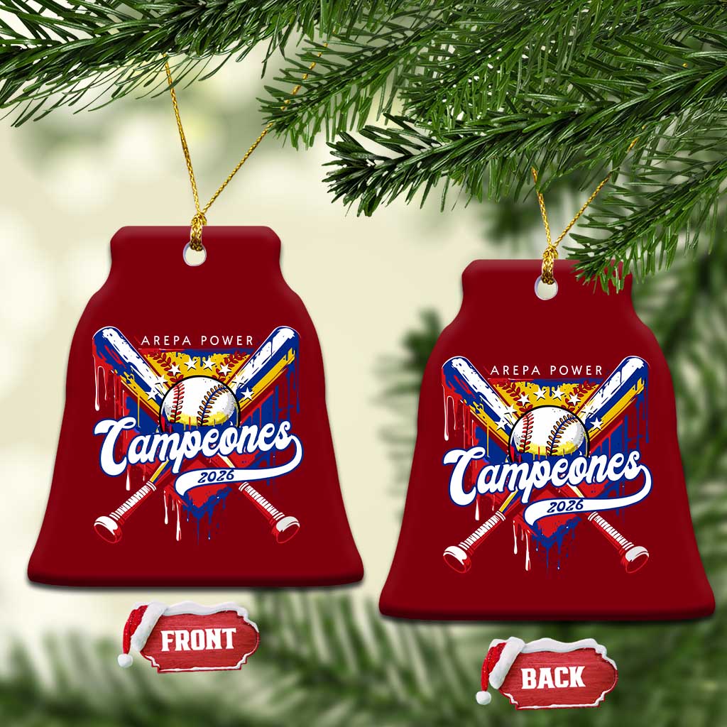 Venezuela Campeones Baseball Championship 2026 Ceramic Ornament Home Plate Drip