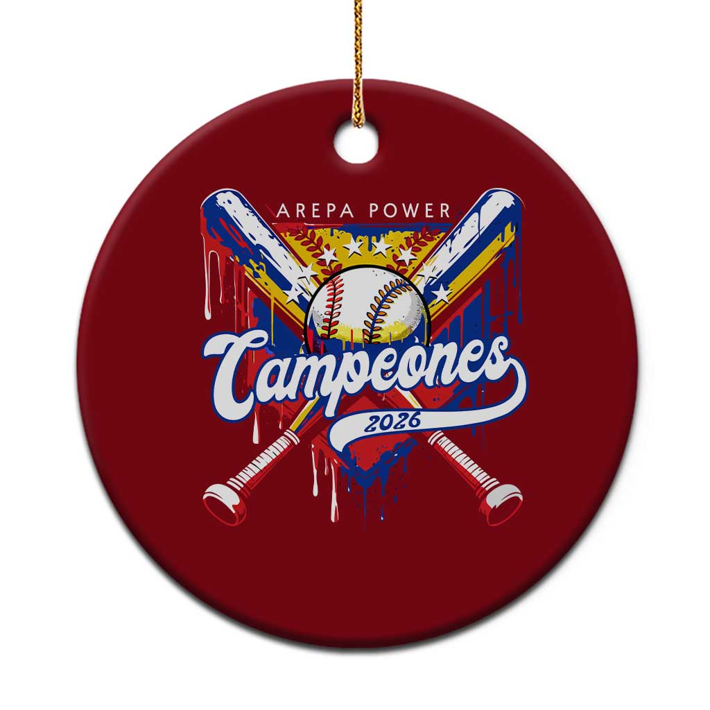 Venezuela Campeones Baseball Championship 2026 Ceramic Ornament Home Plate Drip