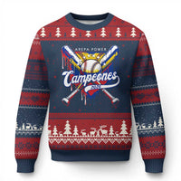 Venezuela Campeones Baseball Championship 2026 Ugly Christmas Sweater Home Plate Drip
