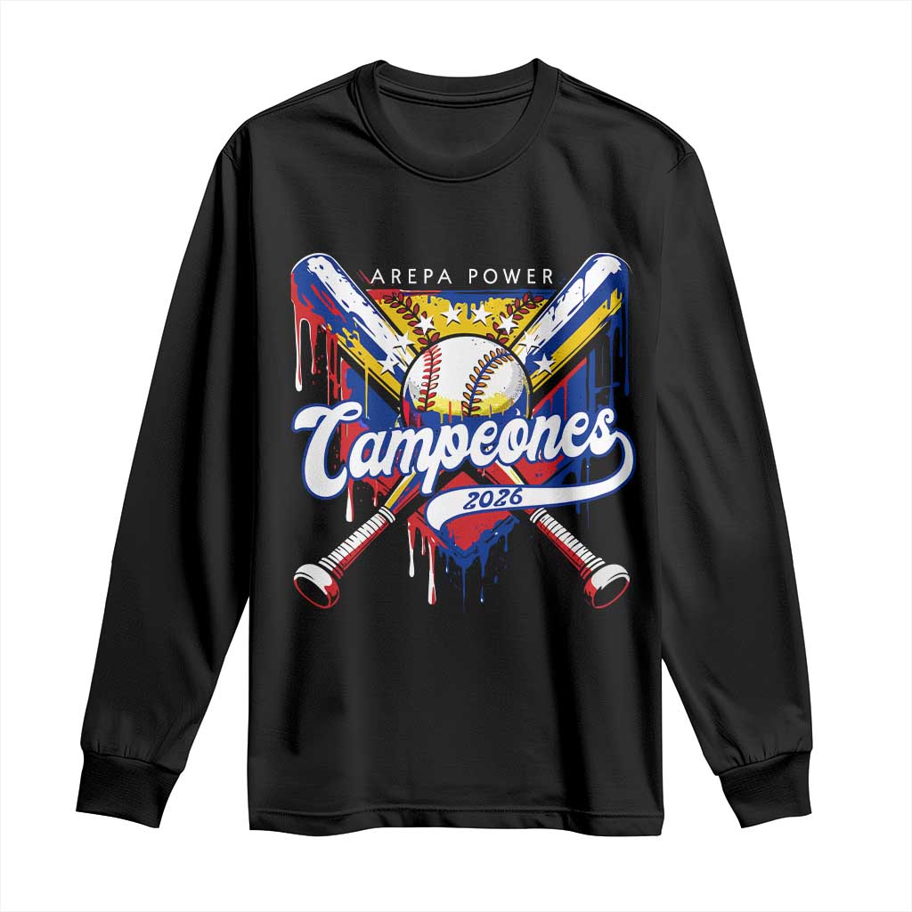 Venezuela Campeones Baseball Championship 2026 Long Sleeve Shirt Home Plate Drip