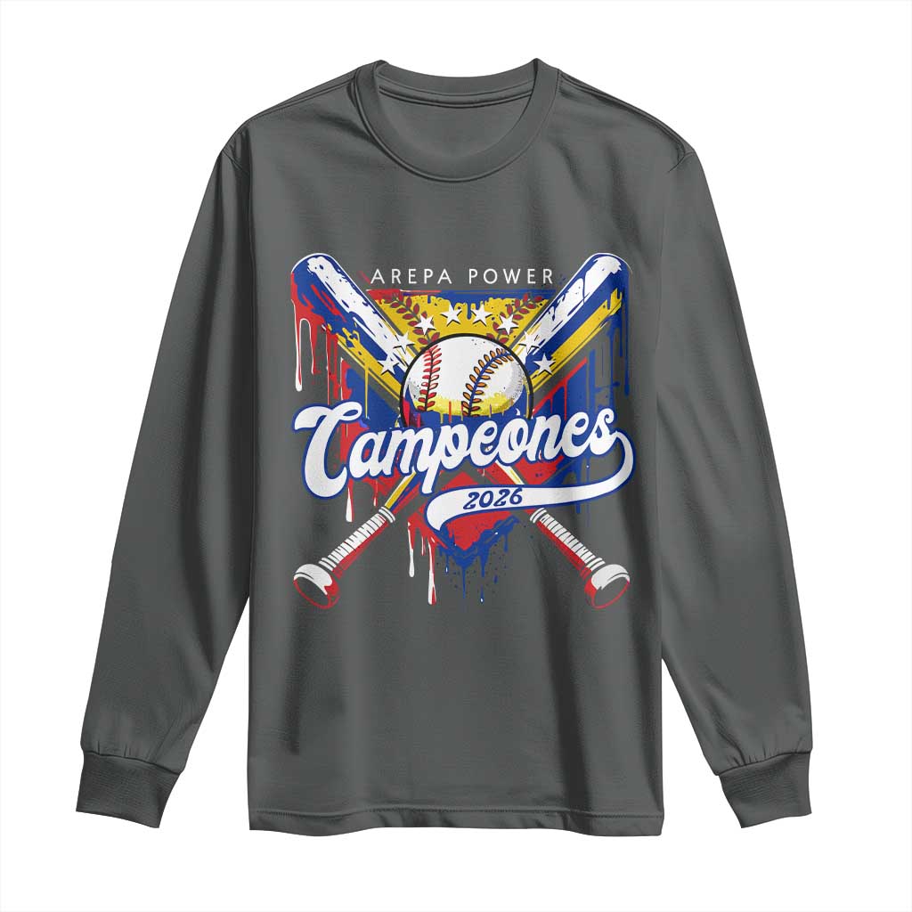 Venezuela Campeones Baseball Championship 2026 Long Sleeve Shirt Home Plate Drip