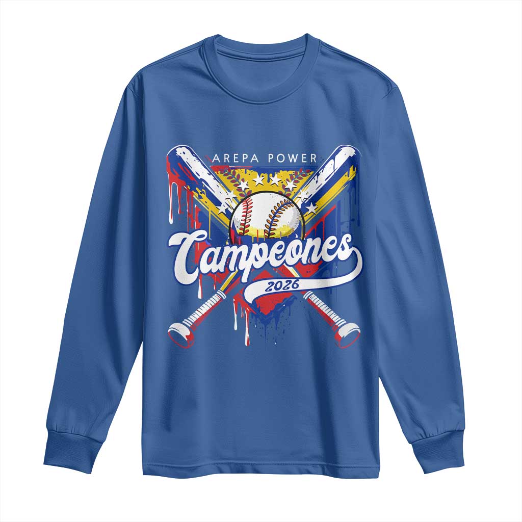 Venezuela Campeones Baseball Championship 2026 Long Sleeve Shirt Home Plate Drip