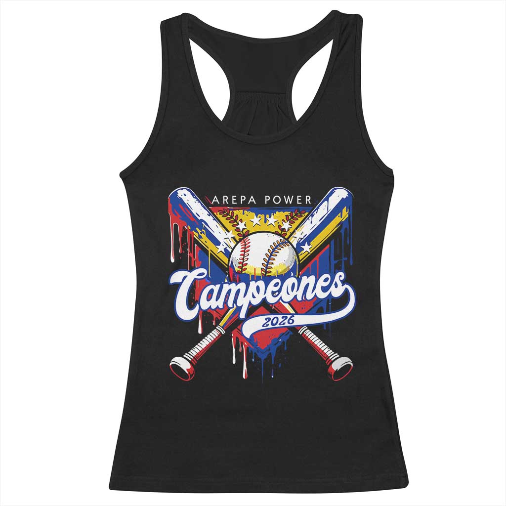 Venezuela Campeones Baseball Championship 2026 Racerback Tank Top Home Plate Drip