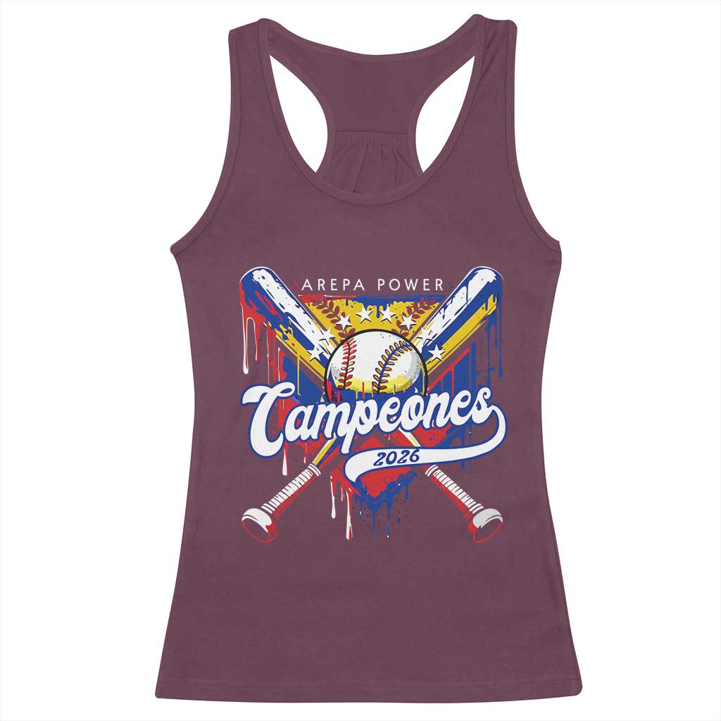 Venezuela Campeones Baseball Championship 2026 Racerback Tank Top Home Plate Drip