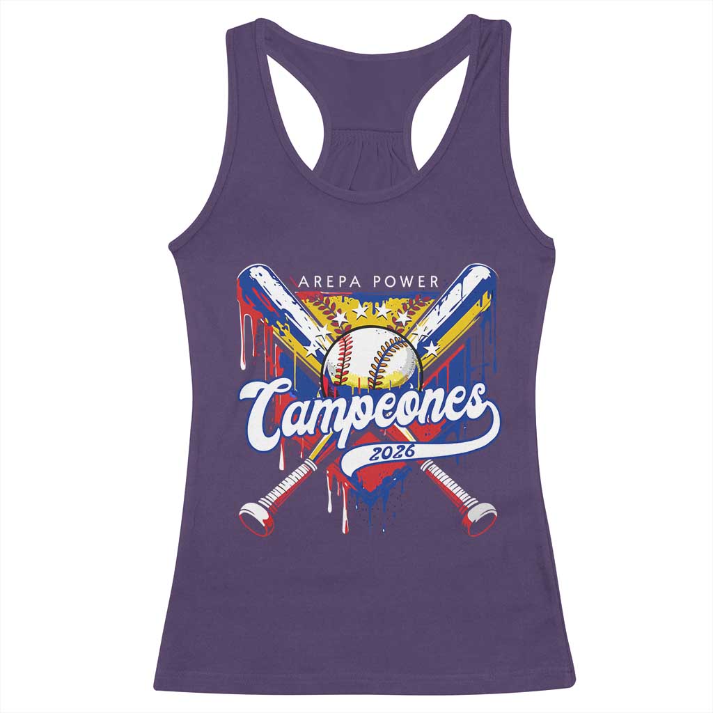 Venezuela Campeones Baseball Championship 2026 Racerback Tank Top Home Plate Drip