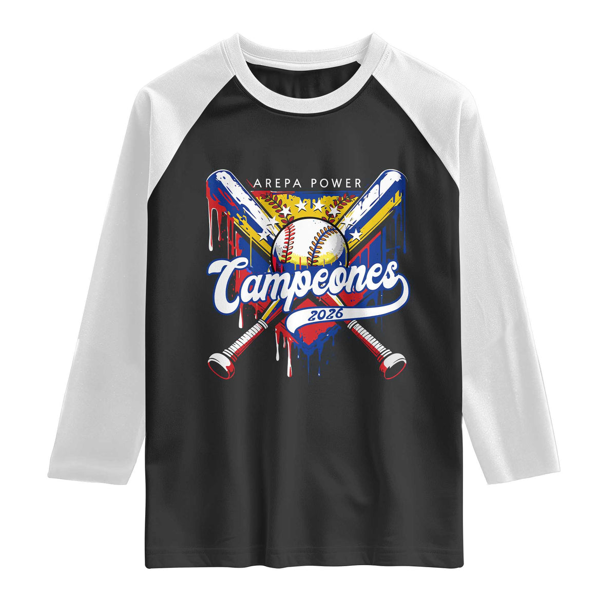 Venezuela Campeones Baseball Championship 2026 Raglan Shirt Home Plate Drip