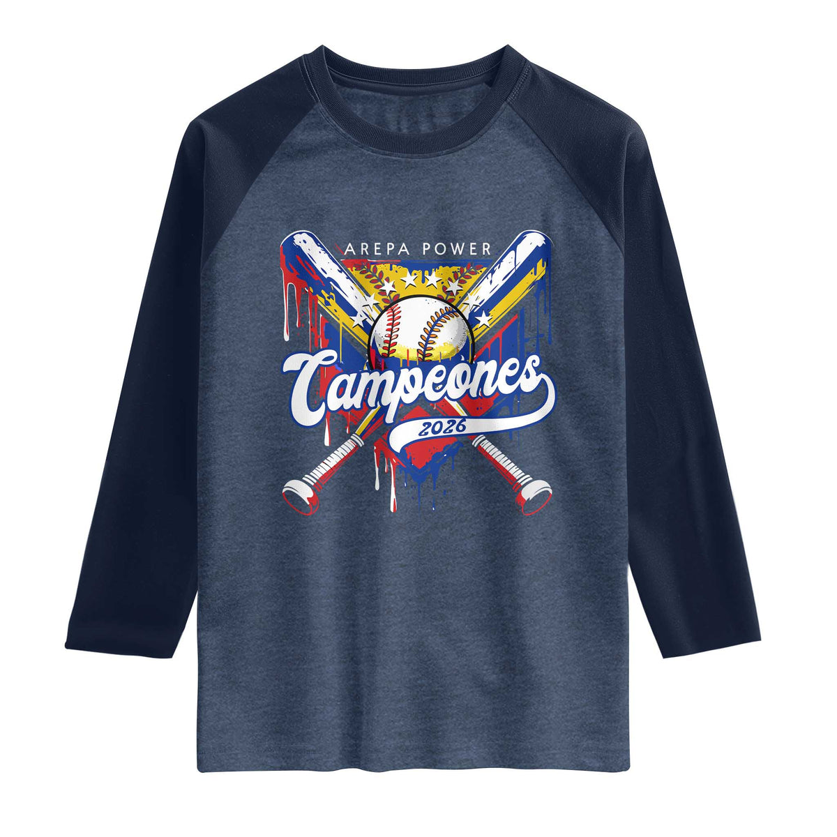 Venezuela Campeones Baseball Championship 2026 Raglan Shirt Home Plate Drip